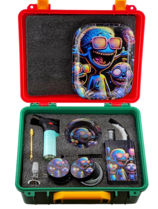 Psychedelic Smiley Face-Themed Smoking Accessories Kit: