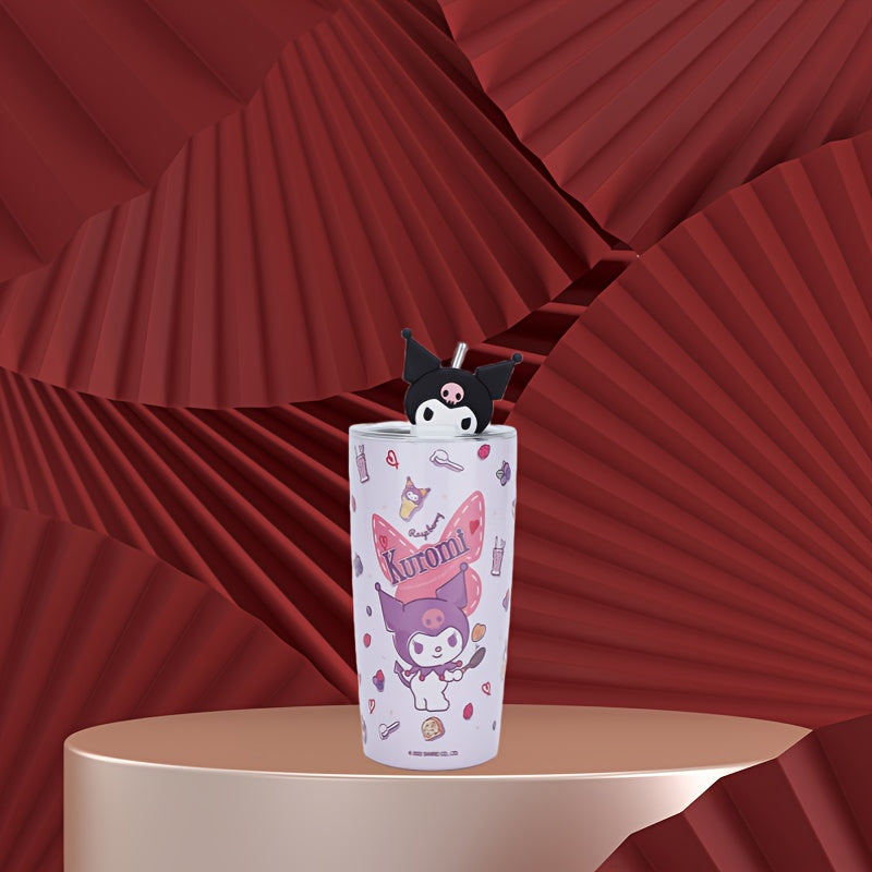 Sanrio Series Kt Cat Yugui Dog Kuromi Melody Outdoor Cup 20.29oz Straw Cup Double-layer Large Capacity Vacuum Cup Car Coffee Cup