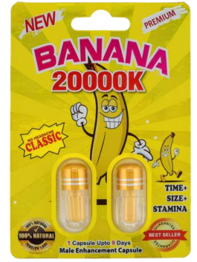 BANANA 20,000K MALE ENHANCEMENT PILLS (2 PK)
