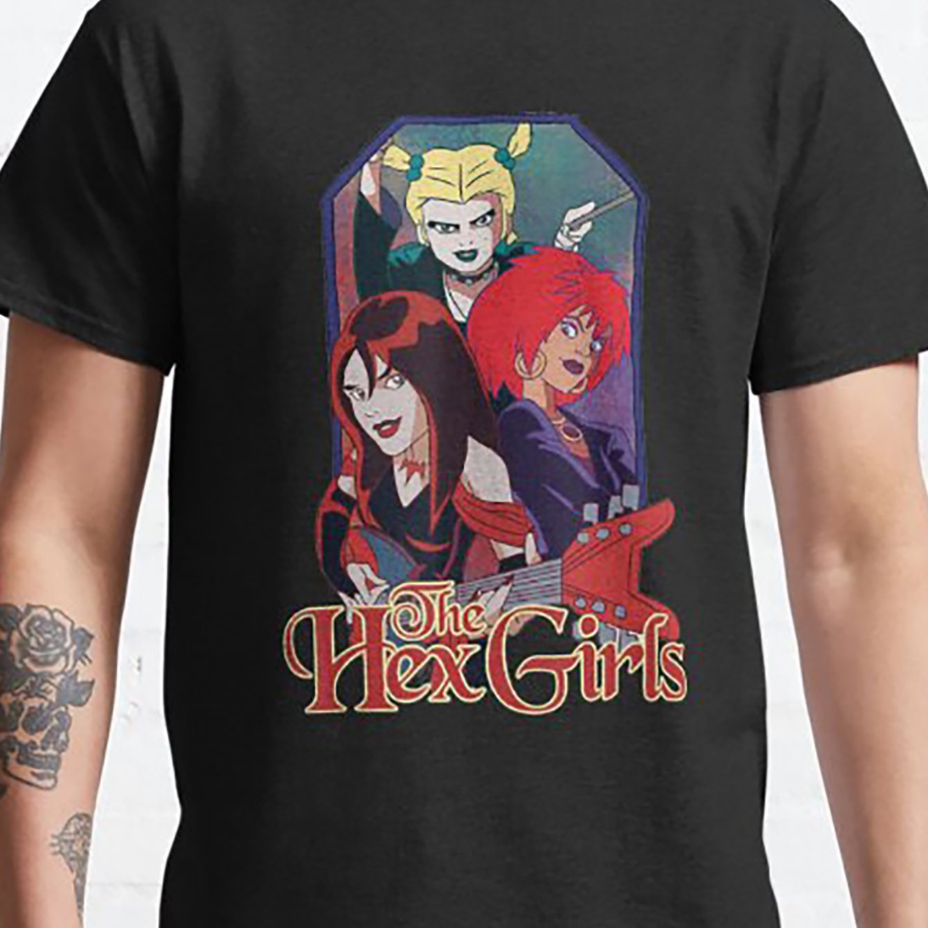 Unisex t-shirt, girl band classic art hexagonal costume festival