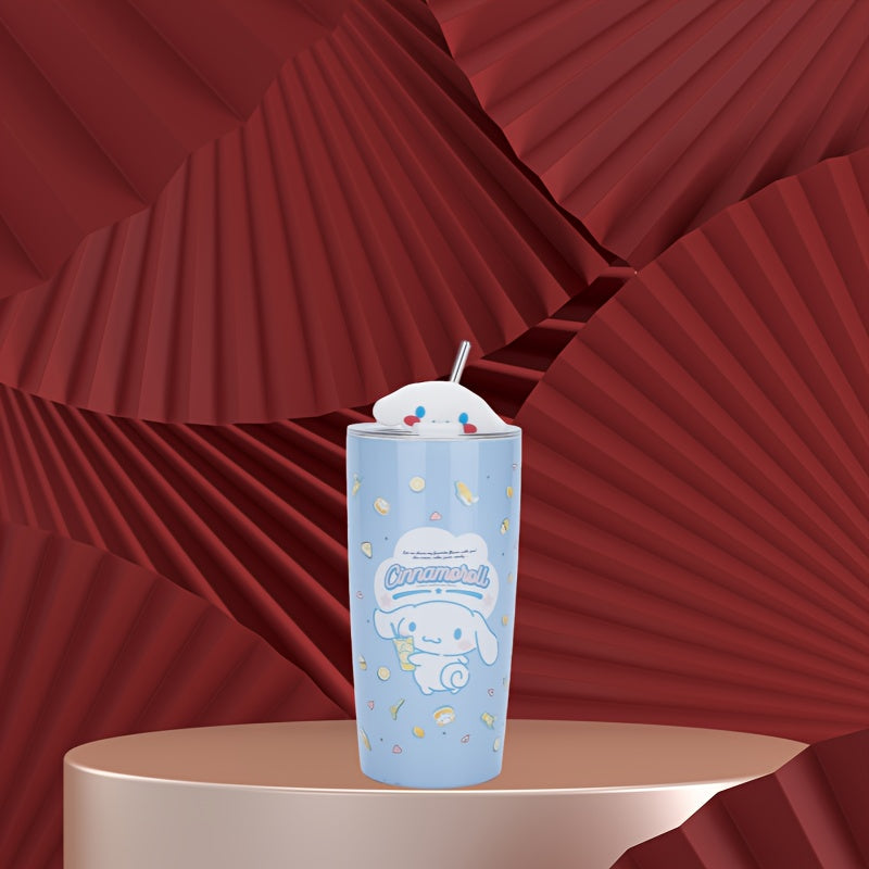 Sanrio Series Kt Cat Yugui Dog Kuromi Melody Outdoor Cup 20.29oz Straw Cup Double-layer Large Capacity Vacuum Cup Car Coffee Cup