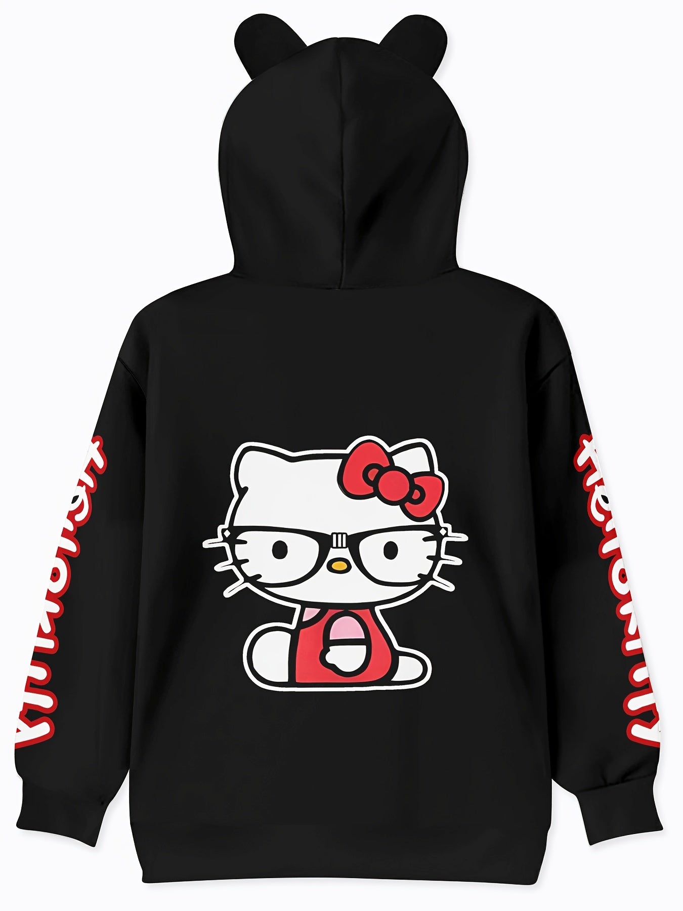 Sanrio Hello Kitty Women's Hoodie - Cozy Polyester, Casual Long Sleeve with Pockets, Machine Washable