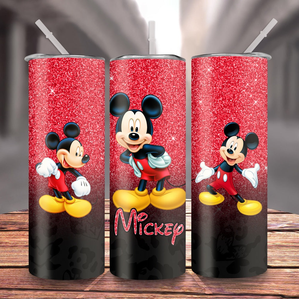 Mickey Mouse 20oz Stainless Steel Insulated Tumbler with Straw - Perfect for Fitness, Travel & Everyday Use, Cartoon Character Design, Home Use