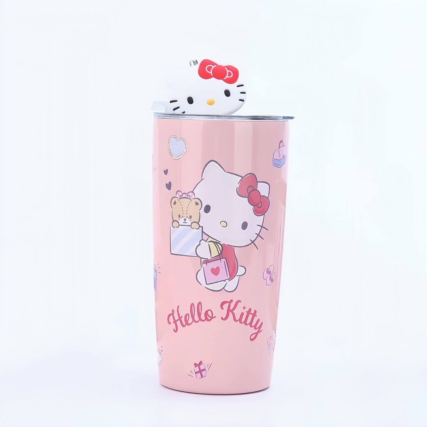 1pc, Hello Kitty And Kuromi Vacuum Flask, 20oz Stainless Steel Insulated Water Bottles with Lid, Straw And Leakproof Design, Suitable for Travel, Sports, Fitness, Gift