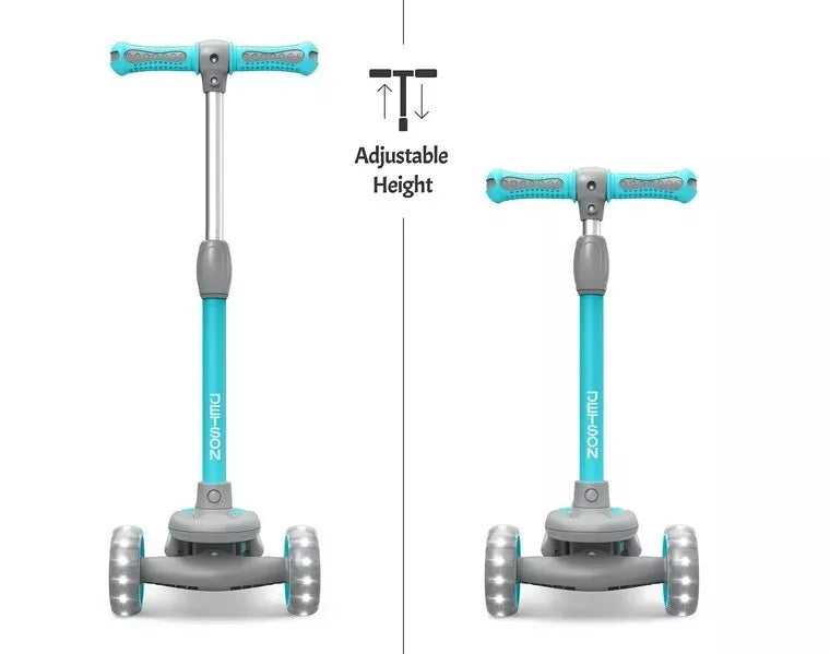 🛴 Zoomilu LED Light-Up Scooter – Turquoise Edition